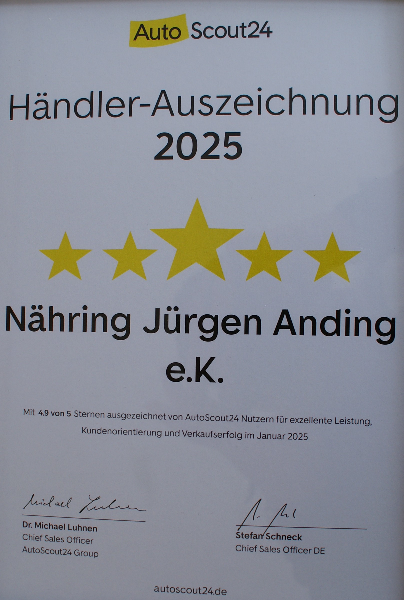 Auszeichnung Autoscout24